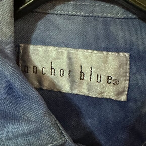Anchor Blue Vintage Denim Shacket Shirt Tie Dye Dyed Blue Size Small Retro EUC - Picture 2 of 5